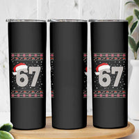 Funny Six Seven 6 7 Meme Ugly Christmas Skinny Tumbler Gen Alpha Slang - Wonder Print Shop