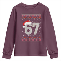 Funny Six Seven 6 7 Meme Ugly Christmas Youth Sweatshirt Gen Alpha Slang - Wonder Print Shop