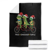 Subtle FDT Christmas Throw Blanket Frog Dinosaur Turtle Political Satire - Wonder Print Shop