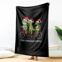 Subtle FDT Christmas Throw Blanket Frog Dinosaur Turtle Political Satire - Wonder Print Shop