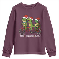 Subtle FDT Christmas Youth Sweatshirt Frog Dinosaur Turtle Political Satire - Wonder Print Shop