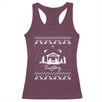 Nativity Scene Christmas Racerback Tank Top Christian True Story Jesus Birth Ugly Xmas - Wonder Print Shop