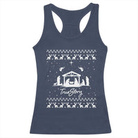 Nativity Scene Christmas Racerback Tank Top Christian True Story Jesus Birth Ugly Xmas - Wonder Print Shop