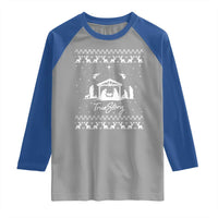 Nativity Scene Christmas Raglan Shirt Christian True Story Jesus Birth Ugly Xmas - Wonder Print Shop