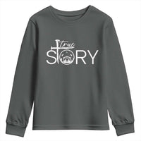 Christian True Story Youth Sweatshirt Nativity Scene Christmas Faith Cross Jesus Birth - Wonder Print Shop