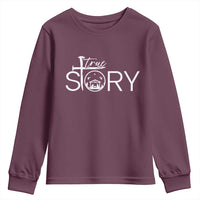 Christian True Story Youth Sweatshirt Nativity Scene Christmas Faith Cross Jesus Birth - Wonder Print Shop
