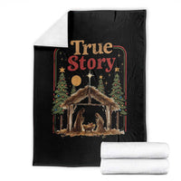 Vintage Nativity Scene Throw Blanket Christian Christmas True Story Jesus Birth - Wonder Print Shop