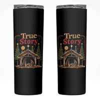 Vintage Nativity Scene Skinny Tumbler Christian Christmas True Story Jesus Birth - Wonder Print Shop