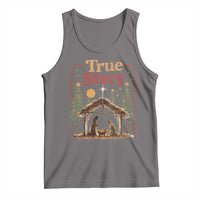 Vintage Nativity Scene Tank Top Christian Christmas True Story Jesus Birth - Wonder Print Shop