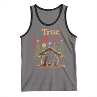Vintage Nativity Scene Tank Top Christian Christmas True Story Jesus Birth - Wonder Print Shop