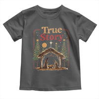 Vintage Nativity Scene Toddler T Shirt Christian Christmas True Story Jesus Birth - Wonder Print Shop