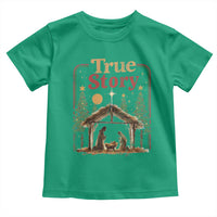Vintage Nativity Scene Toddler T Shirt Christian Christmas True Story Jesus Birth - Wonder Print Shop