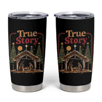 Vintage Nativity Scene Tumbler Cup Christian Christmas True Story Jesus Birth - Wonder Print Shop