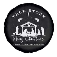 True Story Merry Christmas Spare Tire Cover Christian Xmas True Story Jesus Birth - Wonder Print Shop