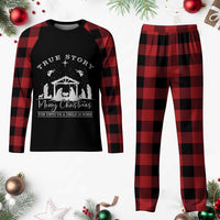 True Story Merry Xmas Plaid Pajama Set Christian Xmas True Story Jesus Birth - Wonder Print Shop