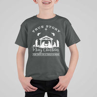 True Story Merry Christmas T Shirt For Kid Christian Xmas True Story Jesus Birth - Wonder Print Shop