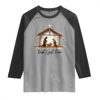 Nativity Scene Raglan Shirt Christian Christmas Jesus Best Gift Ever - Wonder Print Shop