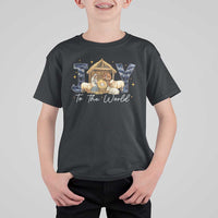 Nativity Scene T Shirt For Kid Christian Christmas Jesus Joy To The World - Wonder Print Shop