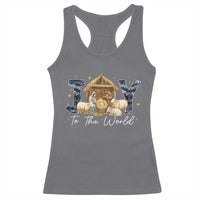 Nativity Scene Racerback Tank Top Christian Christmas Jesus Joy To The World - Wonder Print Shop