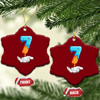 Funny 67 Six Seven Meme Couple Matching Ceramic Ornament Number 7 Baseball Ice Cream Drip - Wonder Print Shop