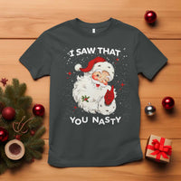 Christmas Santa T Shirt Vintage I Saw That You Naughty - Wonder Print Shop