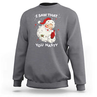 Christmas Santa Sweatshirt Vintage I Saw That You Naughty - Wonder Print Shop