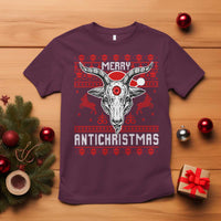 Satan Claus Merry Antichristmas T Shirt Pentagram Ugly Christmas Sweater Evil Pajama - Wonder Print Shop