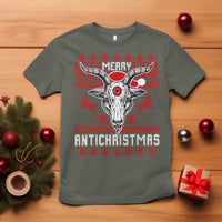 Satan Claus Merry Antichristmas T Shirt Pentagram Ugly Christmas Sweater Evil Pajama - Wonder Print Shop