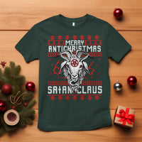 Satan Claus Merry Antichristmas T Shirt Goth Ugly Christmas Sweater Pentagram Evil Pajama - Wonder Print Shop