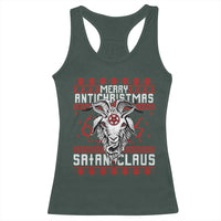 Satan Claus Merry Antichristmas Racerback Tank Top Goth Ugly Christmas Sweater Pentagram Evil Pajama