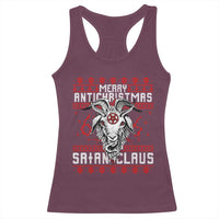 Satan Claus Merry Antichristmas Racerback Tank Top Goth Ugly Christmas Sweater Pentagram Evil Pajama