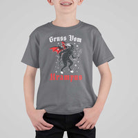 Christmas Krampus T Shirt For Kid Scary Horror Goth Xmas Gruss Von Krampus - Wonder Print Shop
