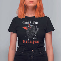 Christmas Krampus T Shirt For Women Scary Horror Goth Xmas Gruss Von Krampus - Wonder Print Shop