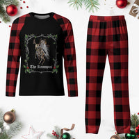 Krampus Plaid Pajama Set Goth Xmas Krampus Reindeer Skull Ugly Sweater Evil Pajama - Wonder Print Shop