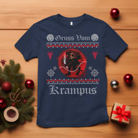 Christmas Krampus T Shirt Goth Xmas Gruss Von Krampus Ugly Christmas Sweater Evil Pajama - Wonder Print Shop