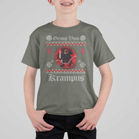 Christmas Krampus T Shirt For Kid Goth Xmas Gruss Von Krampus Ugly Christmas Sweater Evil Pajama - Wonder Print Shop