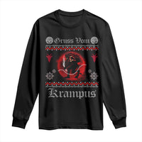 Christmas Krampus Long Sleeve Shirt Goth Xmas Gruss Von Krampus Ugly Christmas Sweater Evil Pajama