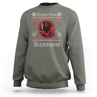 Christmas Krampus Sweatshirt Goth Xmas Gruss Von Krampus Ugly Christmas Sweater Evil Pajama - Wonder Print Shop