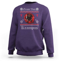 Christmas Krampus Sweatshirt Goth Xmas Gruss Von Krampus Ugly Christmas Sweater Evil Pajama - Wonder Print Shop