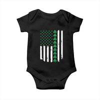 Vintage St. Patricks Day American Flag Shamrocks Baby Onesie