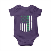 Vintage St. Patricks Day American Flag Shamrocks Baby Onesie