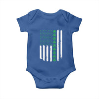 Vintage St. Patricks Day American Flag Shamrocks Baby Onesie