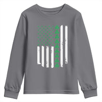 Vintage St. Patricks Day American Flag Shamrocks Youth Sweatshirt