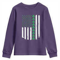 Vintage St. Patricks Day American Flag Shamrocks Youth Sweatshirt