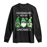 Lucky St Patricks Day Gnomes Long Sleeve Shirt Shamrock Leopard Gnome Irish