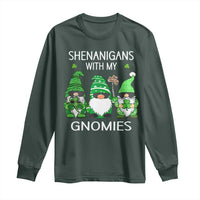 Lucky St Patricks Day Gnomes Long Sleeve Shirt Shamrock Leopard Gnome Irish