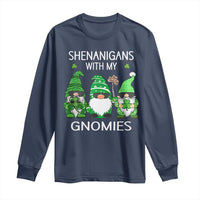 Lucky St Patricks Day Gnomes Long Sleeve Shirt Shamrock Leopard Gnome Irish