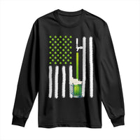 St. Patricks Day Irish Beer American Flag Long Sleeve Shirt Brewery Craft Beer