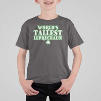 Funny St. Patrick's Day T Shirt For Kid Saint Irish Pats Sarcastic World's Tallest Leprechau