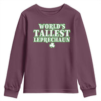 Funny St. Patrick's Day Youth Sweatshirt Saint Irish Pats Sarcastic World's Tallest Leprechau